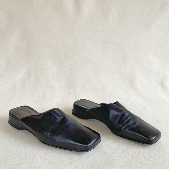 Enzo Angiolini Shoes - Black Leather Slides by Enzo Angiolini